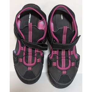 Lands End Women's ADJ Closed Toed Sport Sandals 10B Black & Pink Water Repellent